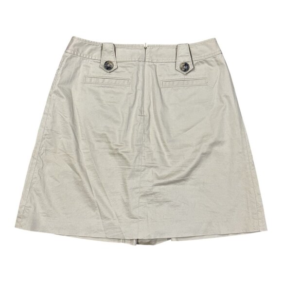 White House Black Market Womens Beige A-Line Skirt Size 6 Cotton Blend Button De - Picture 3 of 8